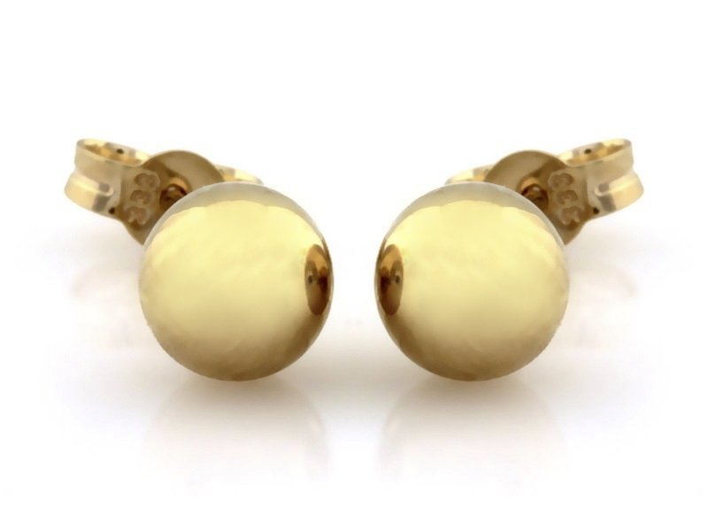 Kolczyki złote 585 sztyft kulki 5mm