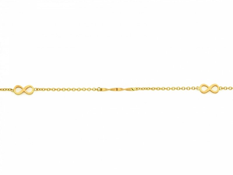Bransoletka złota 585 delikatna nieskończoność infinity