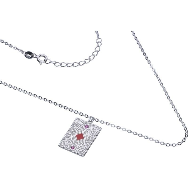 Łańcuszek srebrny 925 karta karo dzwonek