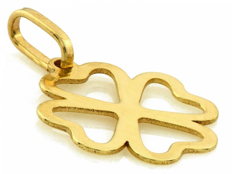 Zawieszka złota 585 złota koniczynka 