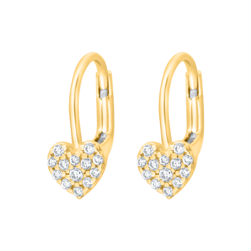 Kolczyki złote 585 serduszka chrzest komunia