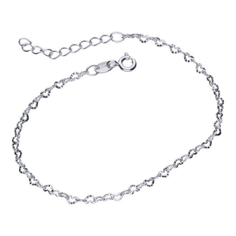 Bransoletka srebrna 925 łańcuszkowa serduszka serca