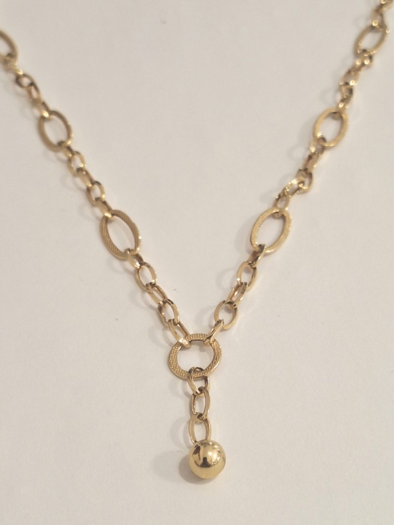 ZŁOTY NASZYJNIK 585 OZDOBNY 6.61g MODNY KULKA