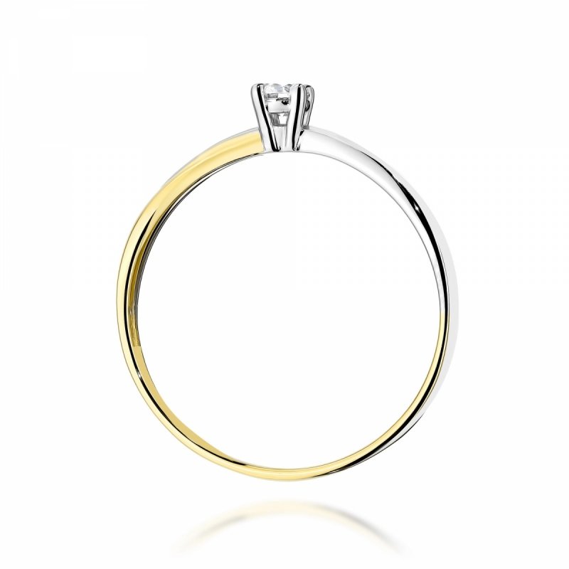 Pierścionek złoty 585 diament laboratoryjny 0,10ct W0230