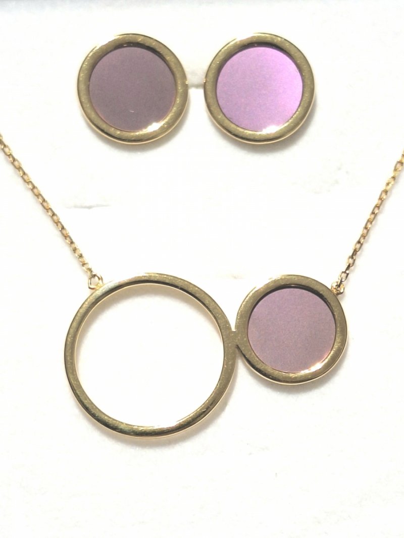 NASZYJNIK i KOLCZYKI TYTAN I SREBRO 925 KÓŁKO KÓŁECZKO