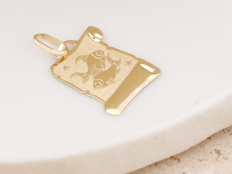 Zawieszka złota 375 znak zodiaku Ryby 