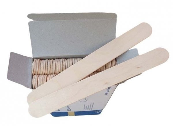 Szpatułki drewniane do wosku laryngologiczne 100 sztuk 