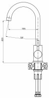 Quadron Luke 100 zlewozmywak stalowy czarny z baterią 50x45 cm