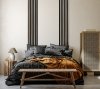 Lamele ścienne Woodline panel akustyczny na czarnym filcu Czarny mat 30x270 cm