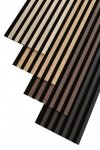 Lamele ścienne Woodline panel akustyczny na czarnym filcu Czarny mat 30x270 cm
