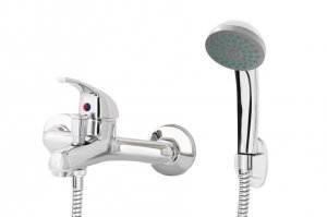 Bateria wannowa Deante Tadline z natryskiem, Ścienna, Jednouchwytowa Chrom