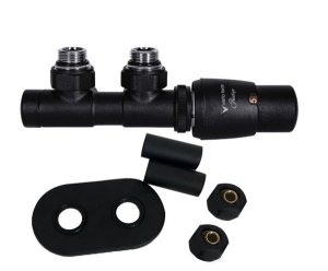 Varioterm Twins All In One Zawory grzejnika łazienkowego czarny