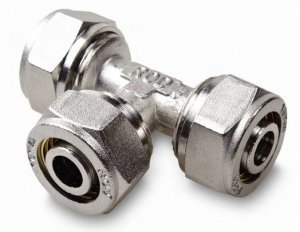 Trójnik Pex 16x16x16 Alupex skręcany wzmocniony
