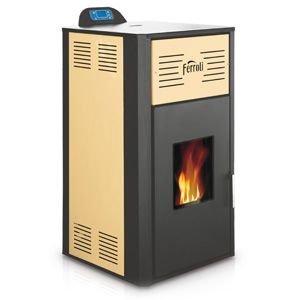 Termokominek Ferroli Breta Pelet kominek z płaszczem wodnym 8 kW