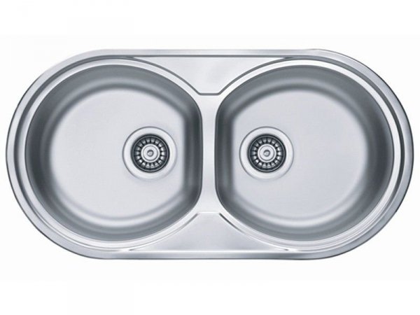 Zlewozmywak Alveus Form 50 84x44 cm 2-komorowy INOX +syfon