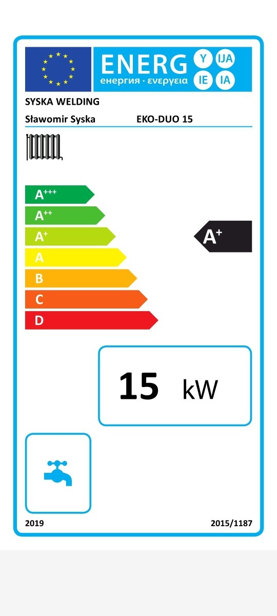 Kocioł na pellet z podajnikiem SYSKA EKO DUO 15 kW Piec lista EPREL