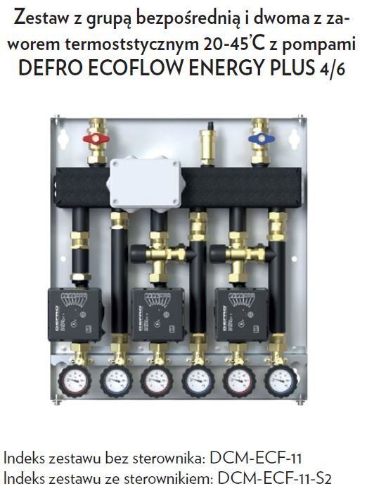 Defro DCM 20 grupa mieszająca ze sprzęgłem hydraulicznym do 35 kW 3 obiegi
