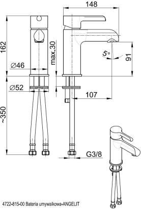 Armatura Angelit Bateria umywalkowa chrom