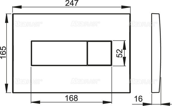 Alcaplast M371 przycisk spłukujący WC chrom połysk