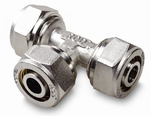 Trójnik Pex 16x16x16 Alupex skręcany wzmocniony