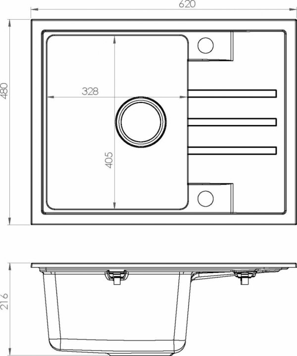 Zlewozmywak Alveus Intermezzo 30 Zlew granitowy biały jednokomorowy