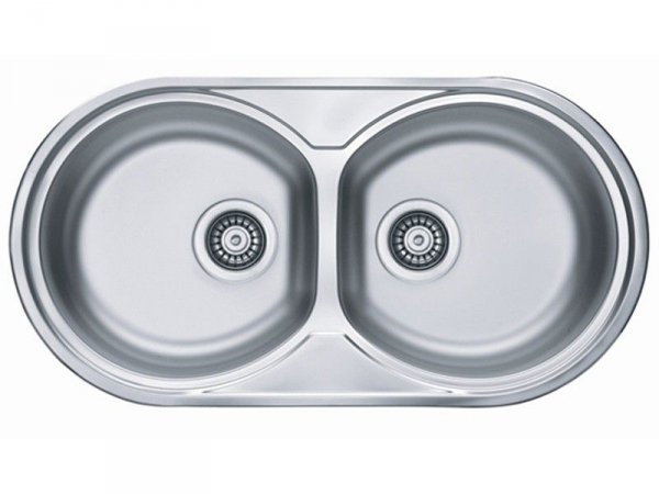 Zlewozmywak Alveus Form 50 84x44 cm 2-komorowy INOX +syfon