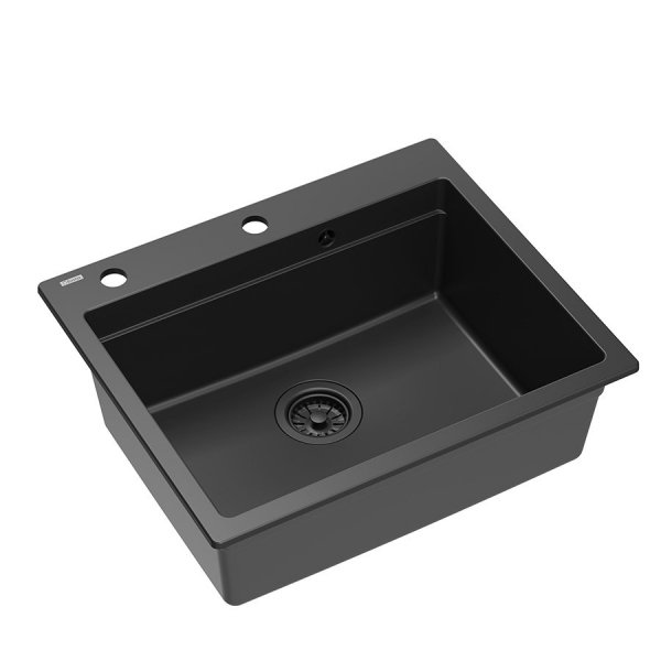 Quadron Kurt 110 zlew kuchenny granitowy czarny mat 59,5x50 cm