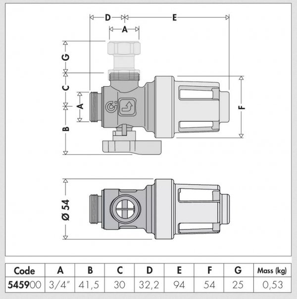 Separator Caleffi XS® Urządzenie filtrujące z magnesem do montażu pod kotłem