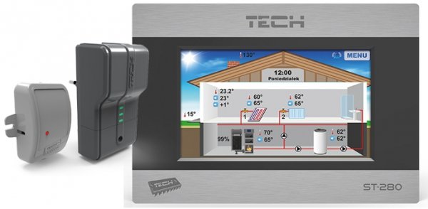 Tech ST-280+ST-260 Bezprzewodowy regulator pokojowy RS