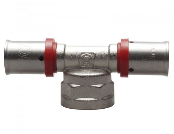Trójnik Zaciskany Pex 25x3/4x25 GW zaprasowywany