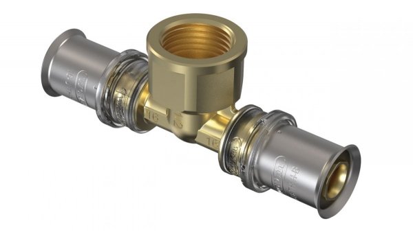 Wavin Pex trójnik 16x1/2 GW Tigris M5 zaprasowywany