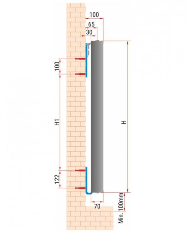 Grzejnik pionowy Diamond PV20 1800x600 kaloryfer dekoracyjny z płaską płytą 1620 W