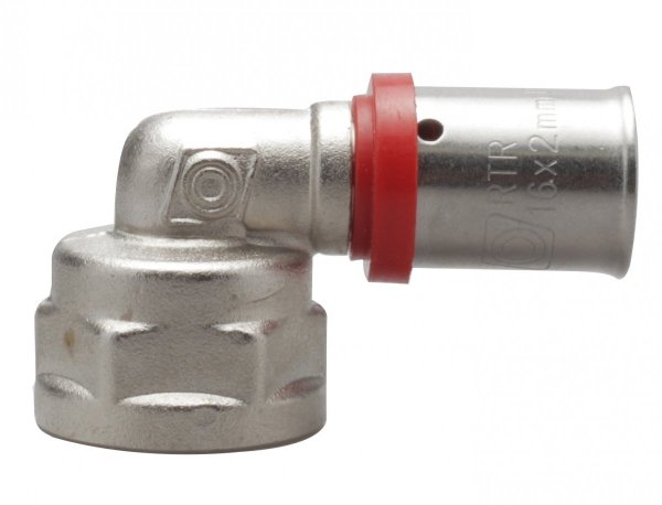 Kolano zaciskane Pex 16x1/2&quot; GW zaprasowywane mocne