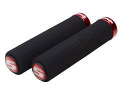 Chwyty SRAM Locking Grips Foam 129 mm — czarne, jedna obejma (czerwona)