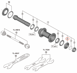 Stożek z kapą do piasty przedniej Shimano HB-MT400 prawy