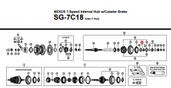 Stożek piasty tył Shimano Nexus SG-7C18 prawy
