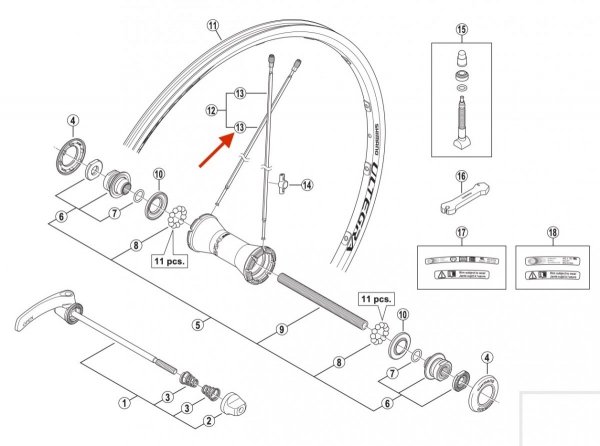 Szprycha Shimano (284 mm) WH6700-F