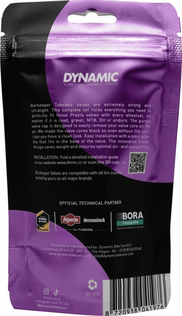 Zawory tubeless Dynamic Bar Keeper 100 mm — wentyle do kół bezdętkowych