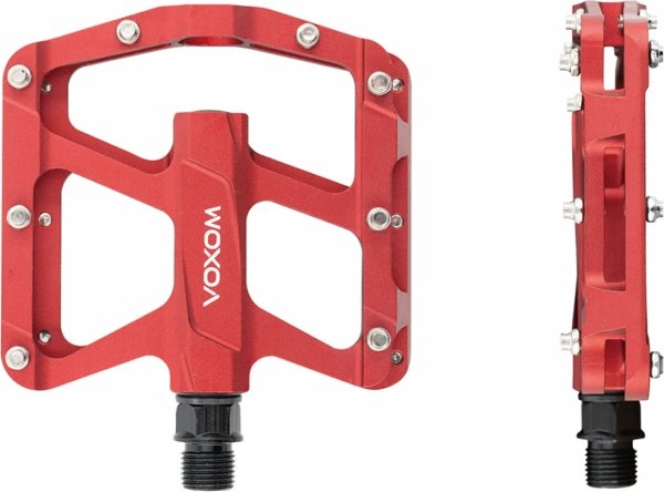 Pedały platformowe Voxom MTB Pedal Pe16 — czerwone anodowane