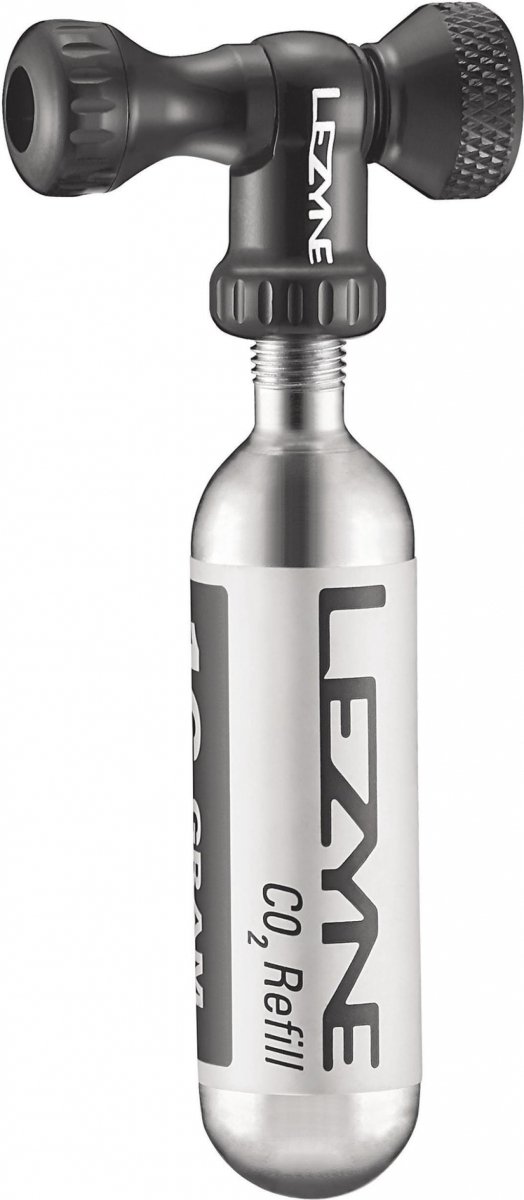 Nabój CO₂ z głowicą Lezyne Control Drive CO2 CNC — czarny, 16 g