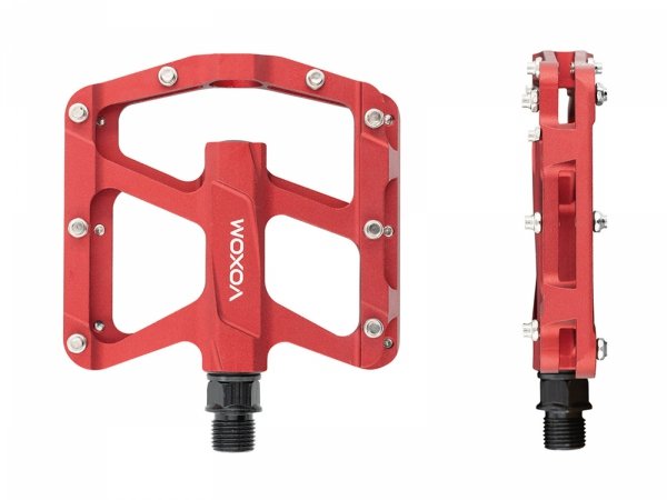 Pedały platformowe Voxom MTB Pedal Pe16 — czerwone anodowane