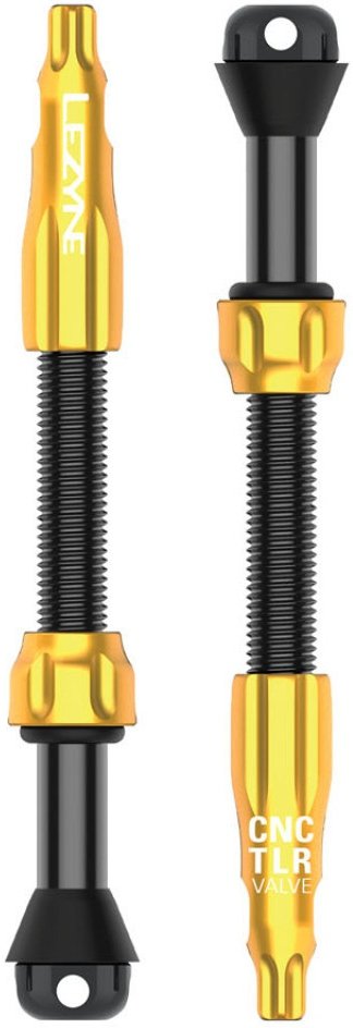 Zawory tubeless Lezyne Tubeless Valve CNC Pro 60 mm — złote