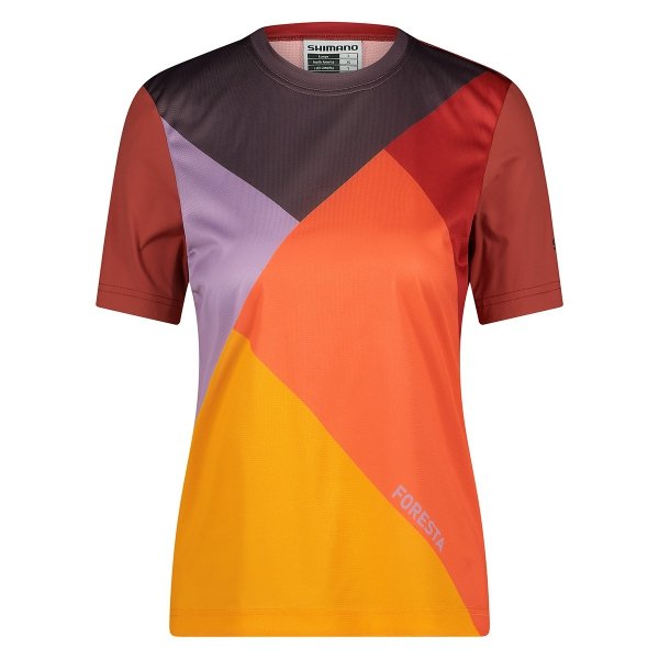Koszulka damska SHIMANO FORESTA czerwona z krótkim rękawem rozmiar L