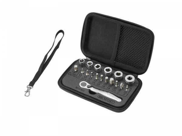 Zestaw narzędzi rowerowych Voxom Mini Ratchet Kit WK2 — czarny
