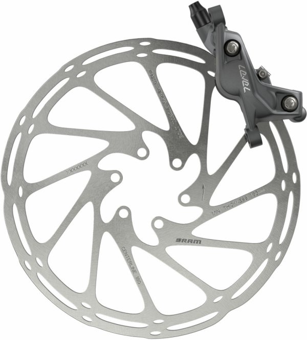 Hamulce tarczowe SRAM Level Bronze Stealth 4-Piston — przód, Dark Polar, przewód 950 mm