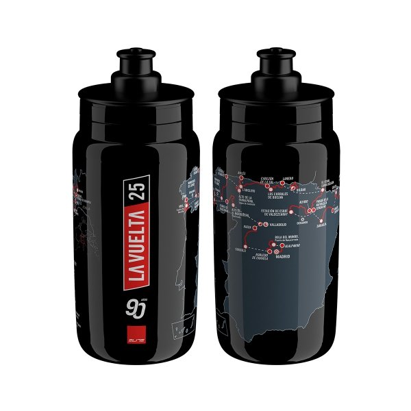 Bidon Elite FLY Teams 2025 Vuelta Black Map 550 ml