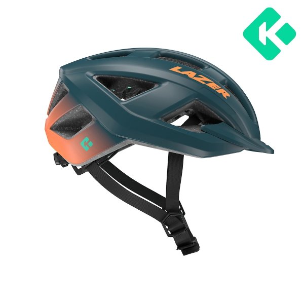 Kask rowerowy LAZER Cerro KinetiCore — Matte Blue Orange — rozmiar M