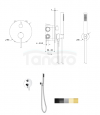 BESCO Bateria wannowo prysznicowa podtynkowa Veo gun metal BWP-P-GR