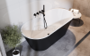 BESCO Wanna wolnostojąca Deeva Matt B&W 180x80 + maskownica odpływu złota #WWA-180DMBG