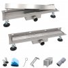 AQUALINE Odpływ liniowy przyścienny 2w1 ze stałym syfonem 80cm LS04800